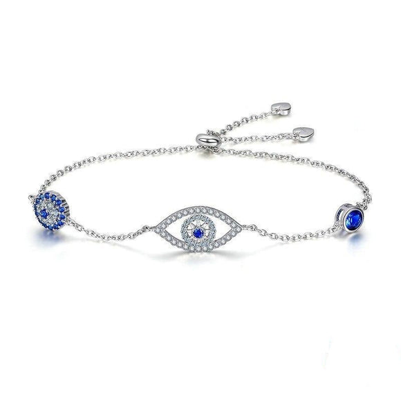 Bracelet Argent Oeil Bleu