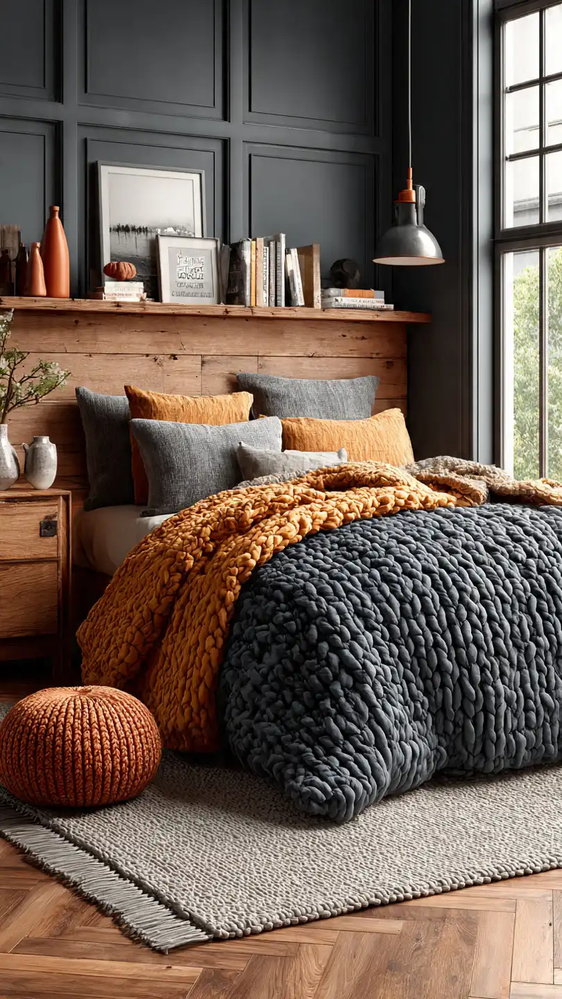 Idée de Déco Chambre : 10 Inspirations pour Créer votre Sanctuaire Personnel 10 cozy bedroom deep mustard yellow and navy