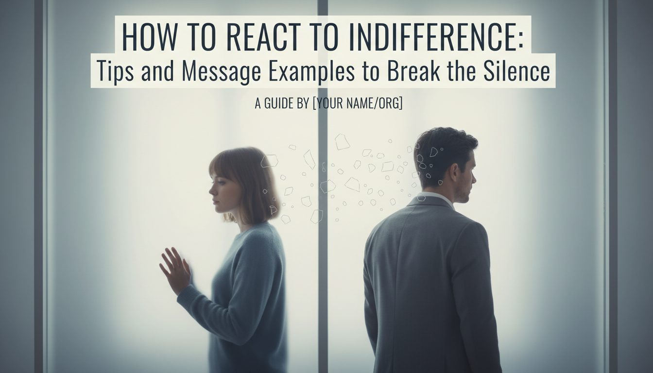 découvrez comment réagir efficacement à l’indifférence grâce à notre guide 2025, avec des conseils pratiques et des exemples de messages pour briser le silence et renforcer vos relations.