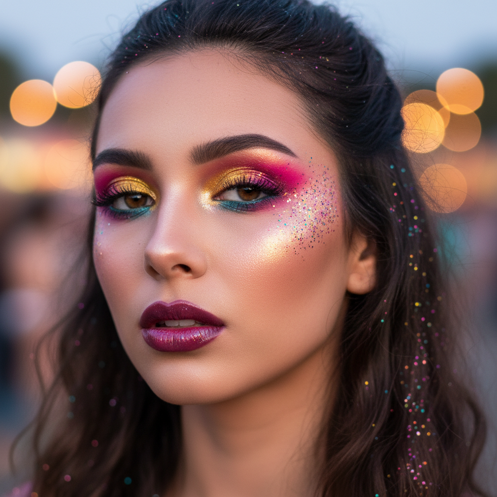 Les secrets pour un maquillage de festival parfait et éclatant 1 découvrez les astuces indispensables pour un maquillage de festival parfait et éclatant, qui tiendra toute la journée tout en mettant en valeur votre style unique.