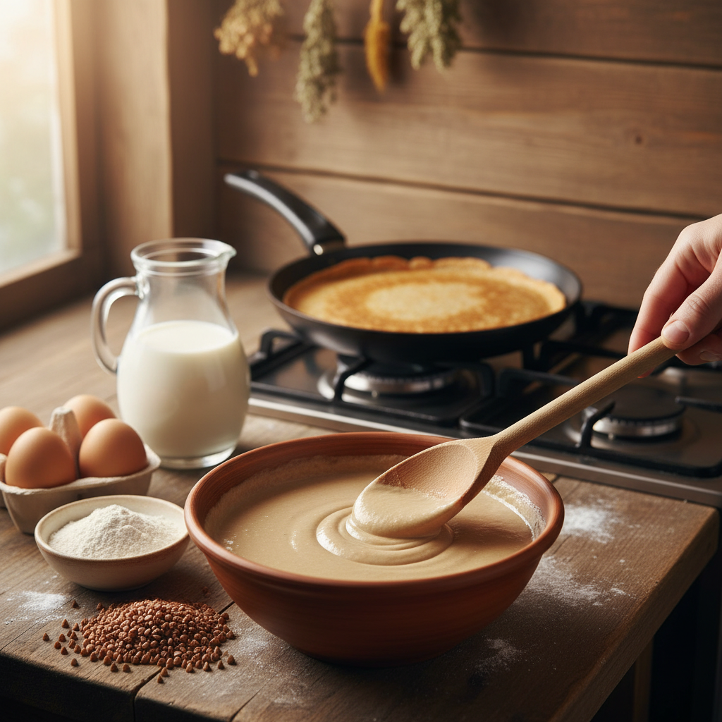 Recette simple et savoureuse de pâte à crêpes au sarrasin 2 découvrez une recette simple et savoureuse de pâte à crêpes au sarrasin, idéale pour des crêpes délicieuses et sans gluten à déguster à tout moment.