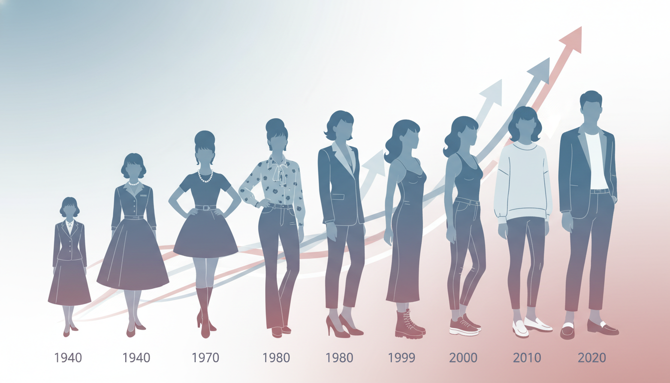 Taille moyenne des femmes en France : évolution et tendances au fil des décennies 2 découvrez l'évolution de la taille moyenne des femmes en france à travers les décennies et les tendances qui influencent ces changements.