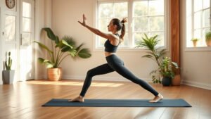 Illustration postures yoga debutants asanas pratique serene tapis de yoga