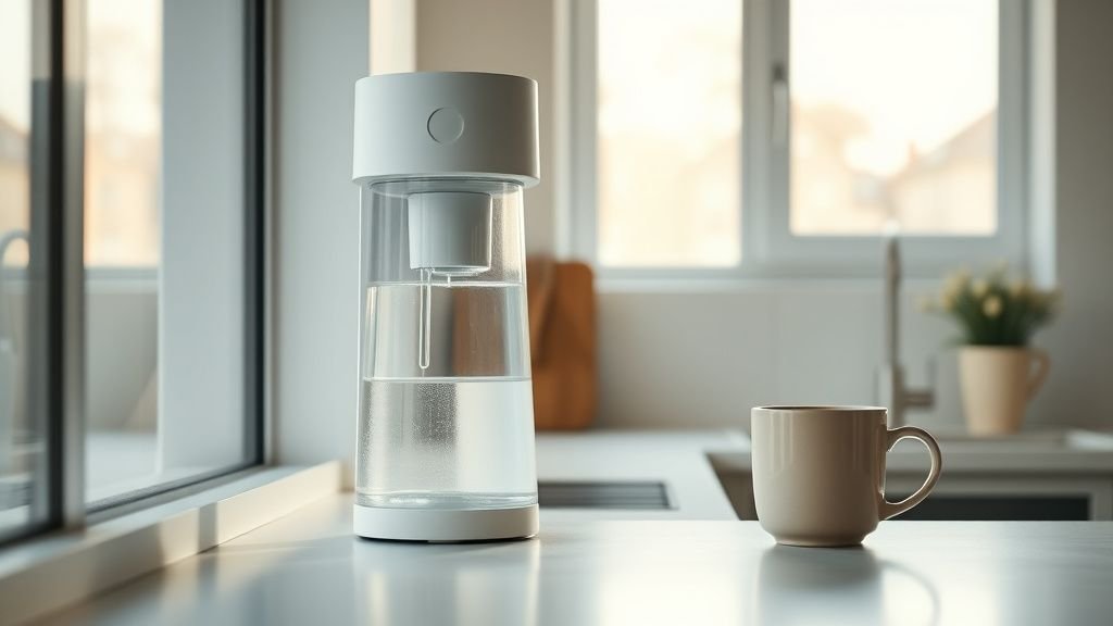 Meilleur osmoseur 2026 : comment choisir sans se tromper 1 Cuisine lumineuse avec un système de filtration d’eau posé sur le plan de travail